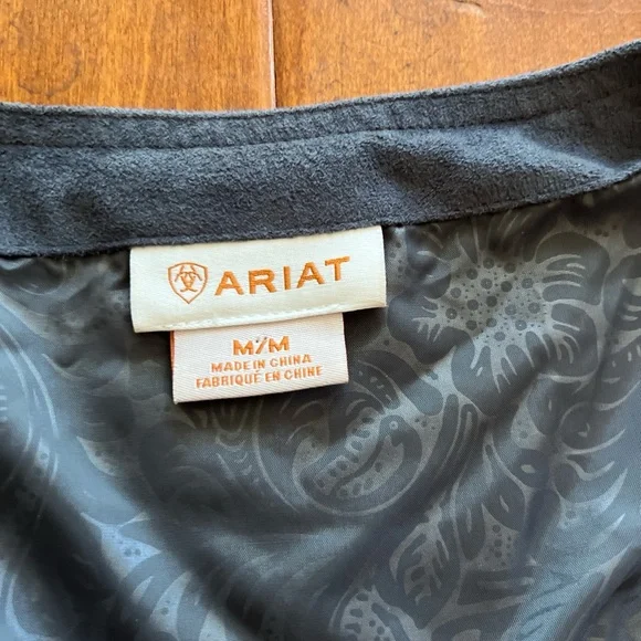 Ariat Studded Blue Suede Vest - Picture 3 of 3